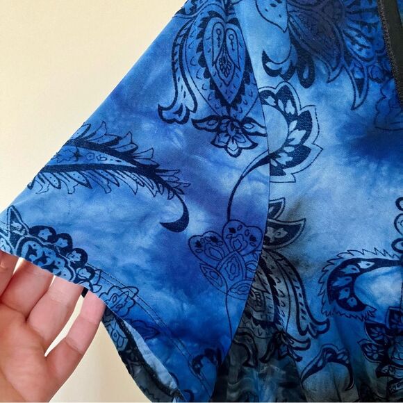 Vintage Y2K Square Neck Mesh Top Burnout Velvet 1X Whimsygoth Fairy Grunge 90s - Picture 6 of 7